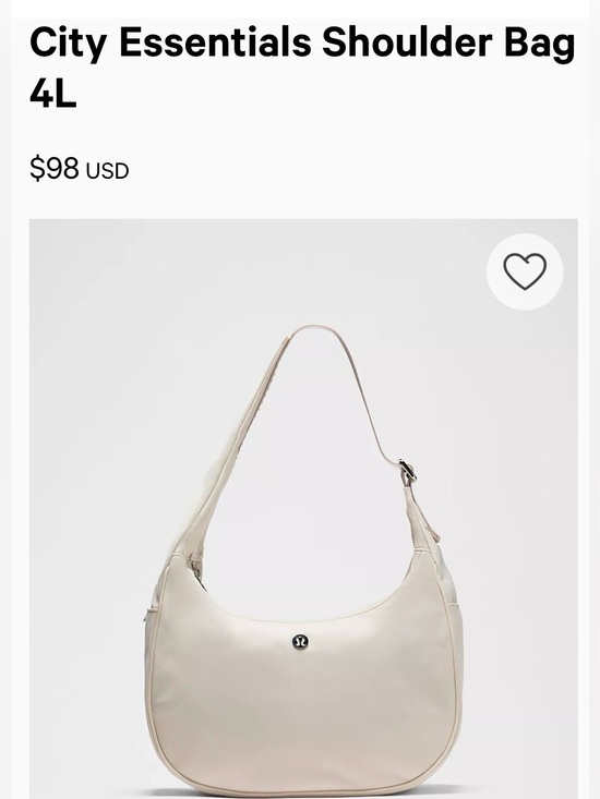 lululemon athletica Handbags - NWT Lululemon City Essentials Shoulder Bag — Cream